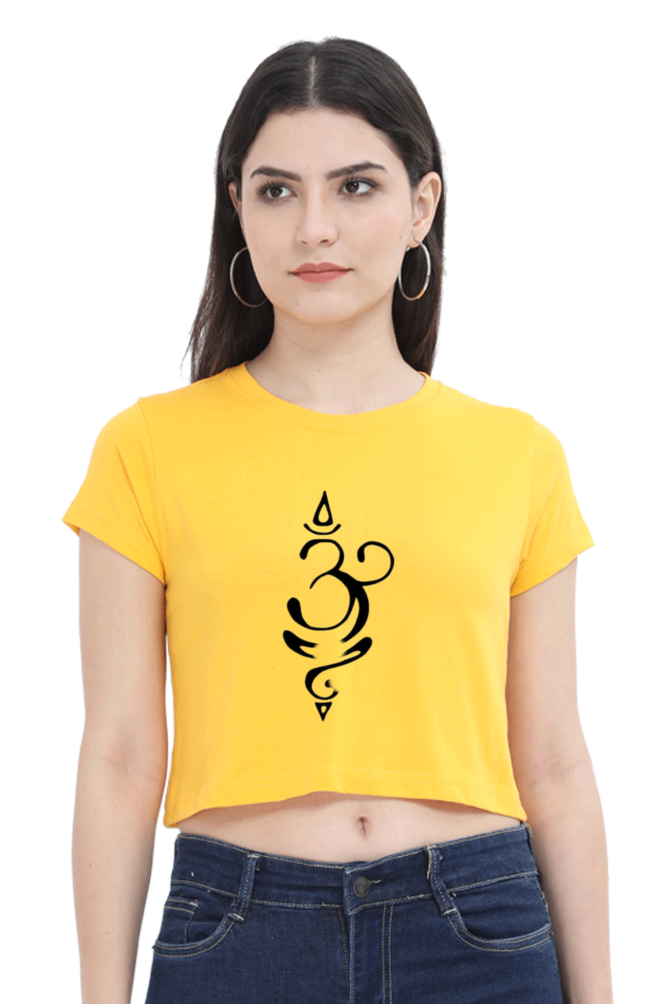 Om Logo Regular Fit Crop Top