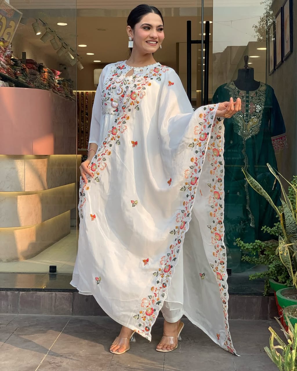 Embroidered Neck Work - Pure Cotton 60 60 Kurti