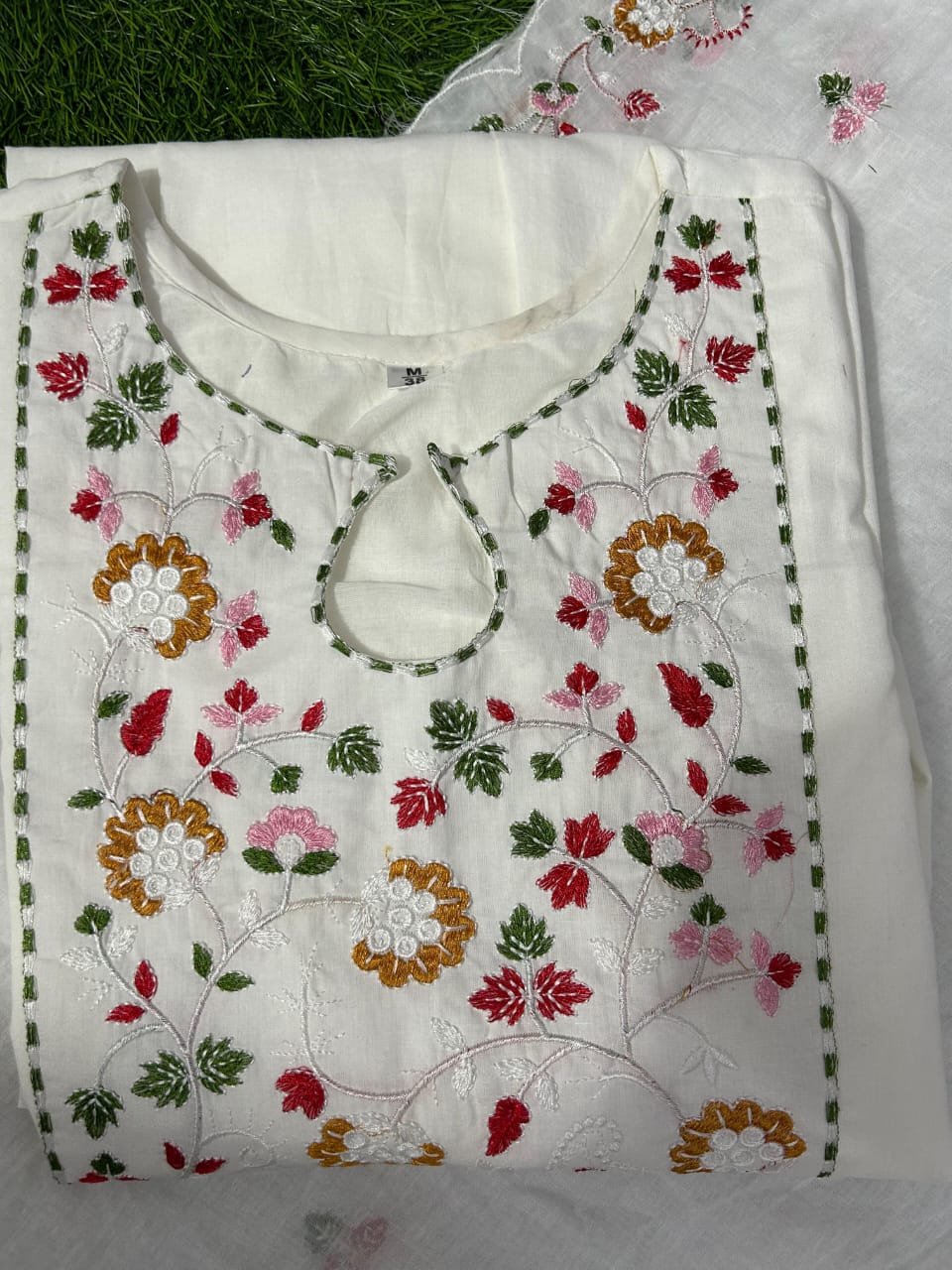 Embroidered Neck Work - Pure Cotton 60 60 Kurti