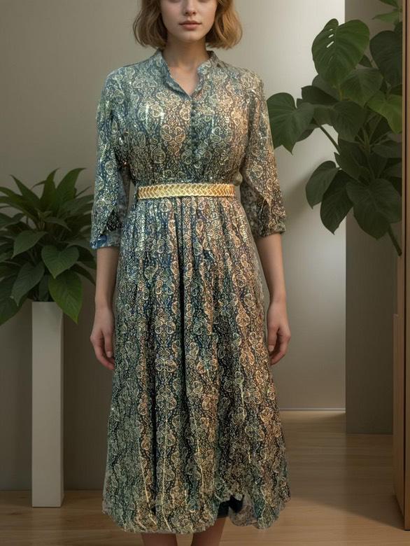 Beautiful Black Premium Rayon Bright Sequin Work Dress