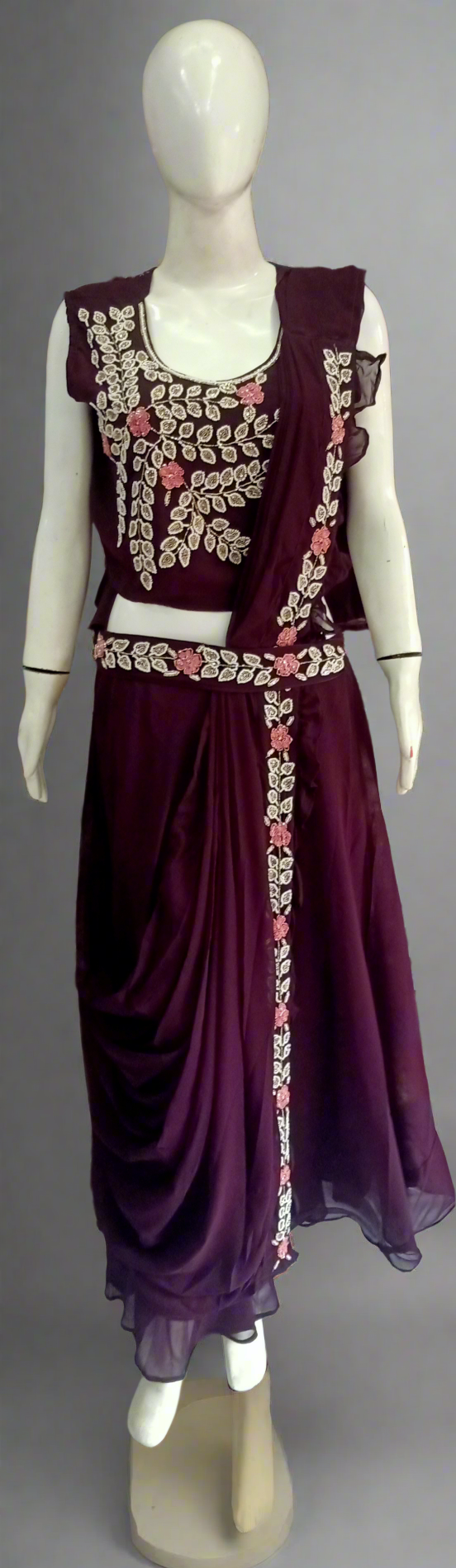 Georgette Kurti With Saree Design for women's