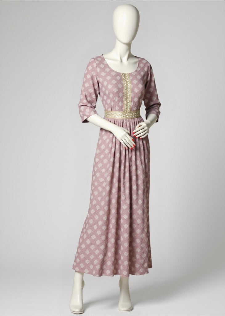 Mesmerizing Pink Floral Sequins Embroidered Dress