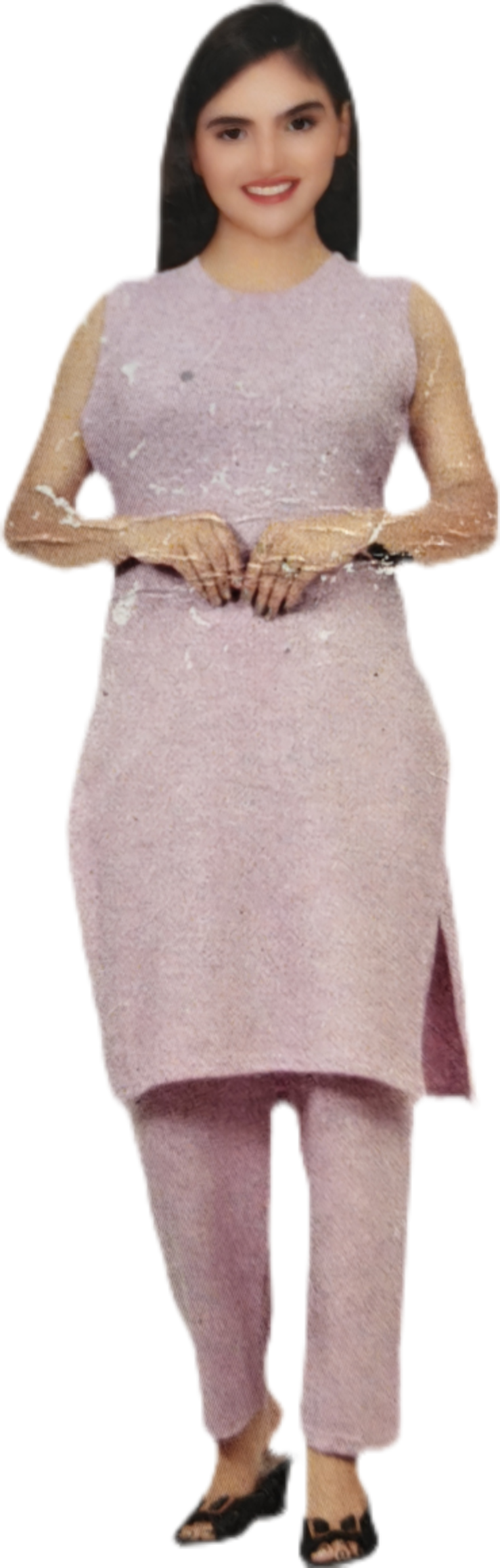 Lavender Woven Straight Kurti Set with Embroidered Front-Open Jacket – Elegant Women’s Ethnic Wear Suit for Festive & Party Wear