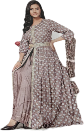 Mesmerizing Pink Floral Sequins Embroidered Dress