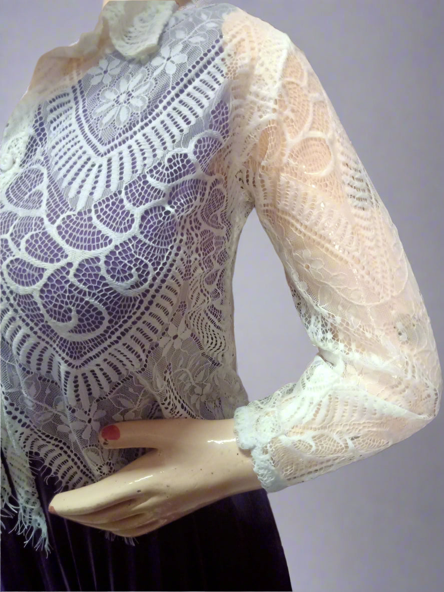 Wonderful Purple Butterfly Dress With Thread Koti Style