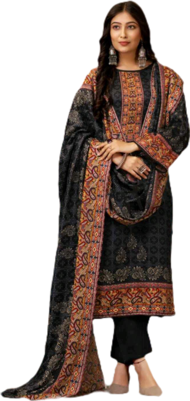 Kashmiri Winter Suit Set for Women with Shawl Dupatta | Printed Ethnic Wear for Festive & Cold Weather Styling