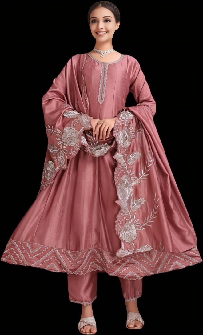 Gajri Embroidered Women’s Ethnic Suit Set with Dupatta | Festive & Party Wear Anarkali Kurta Set