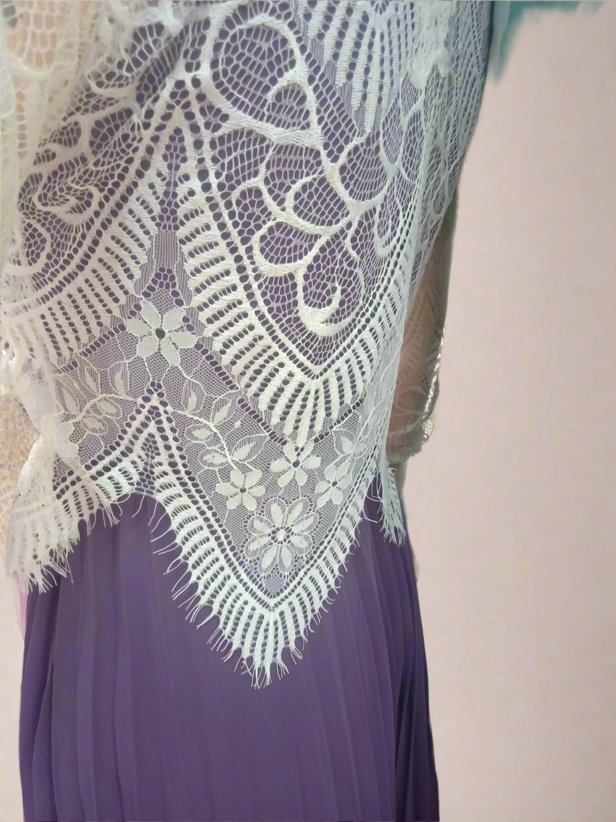 Wonderful Purple Butterfly Dress With Thread Koti Style
