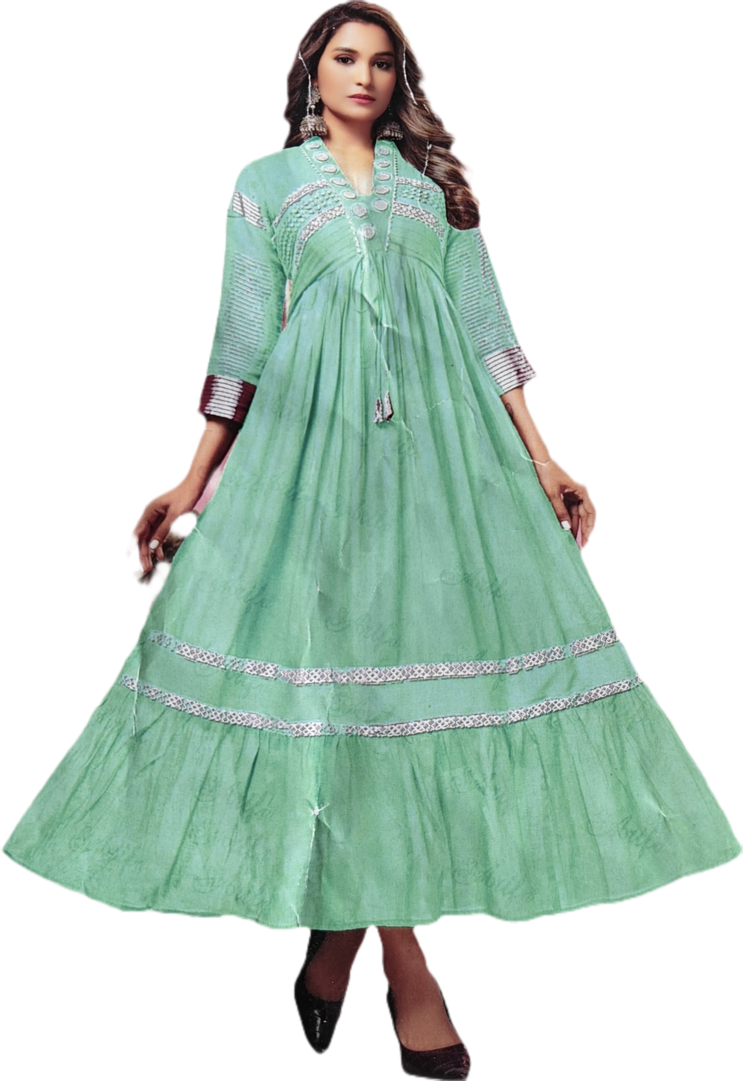 Mint Green Embroidered Dress