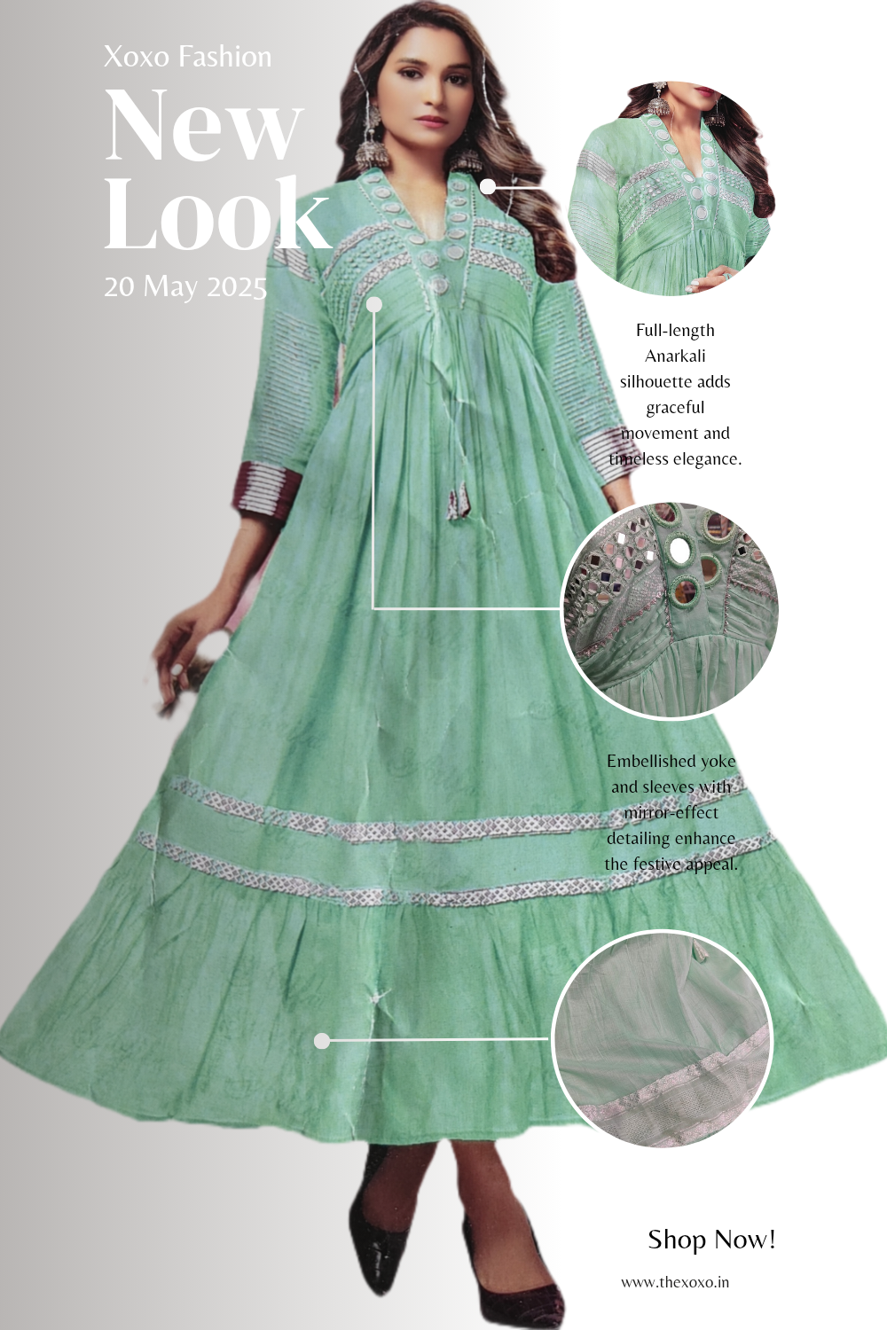 Mint Green Embroidered Dress