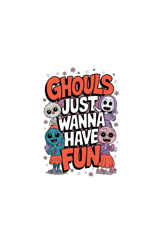 Ghouls Just Wanna Have Fun Acid Wash Oversized T-Shirt For Women