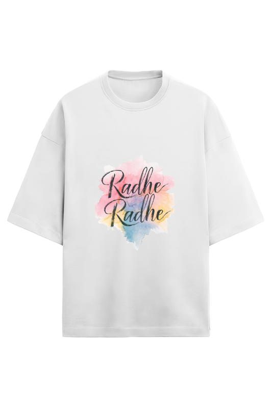 Radhe Radhe Terry Oversized Regular T-Shirt For Women