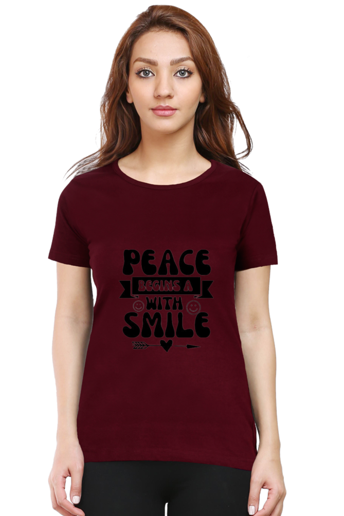 DTF peace begins with a smile tshirts for womens online
