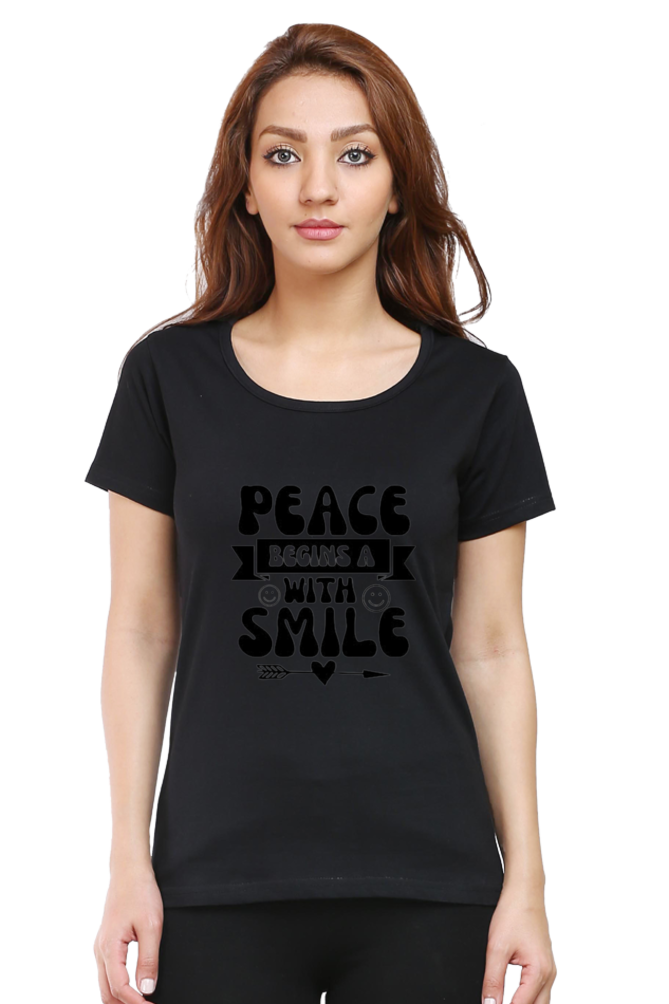 DTF peace begins with a smile tshirts for womens online