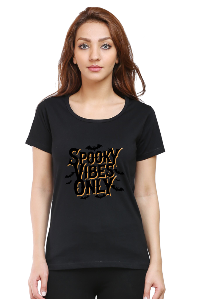 Spooky Vibe Only Round Neck Classic T-Shirt - Women