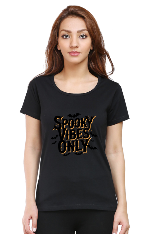 Spooky Vibe Only Round Neck Classic T-Shirt - Women