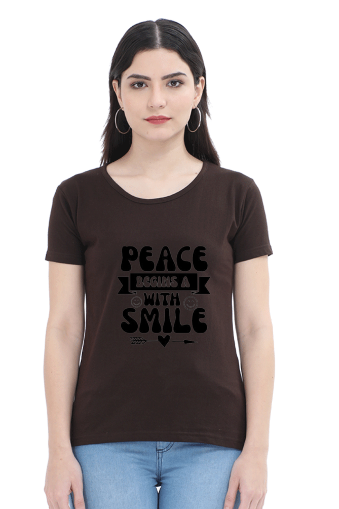 DTF peace begins with a smile tshirts for womens online