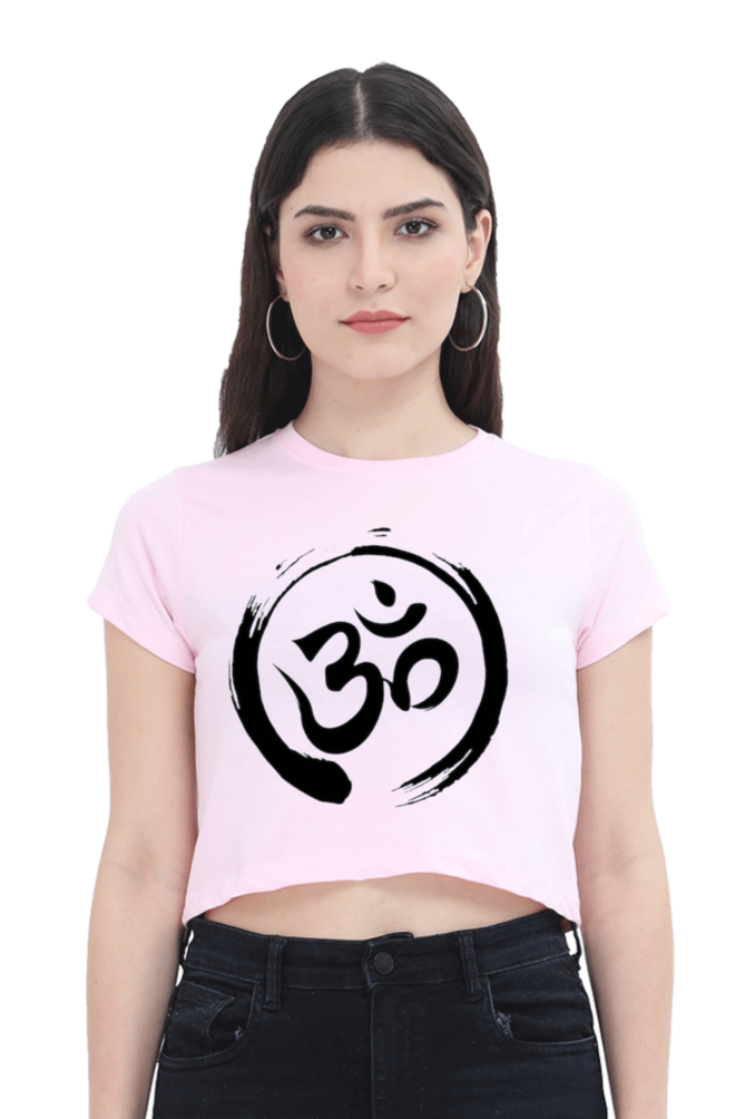 Om Logo Regular Fit Crop Top - Super Combed