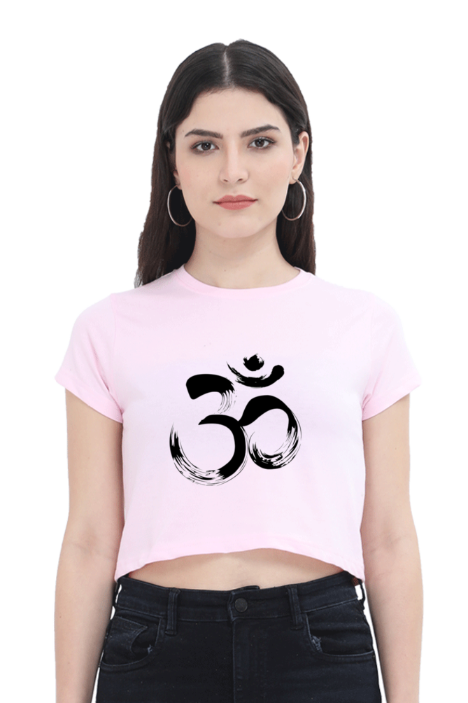Om Logo Regular Fit Crop Top