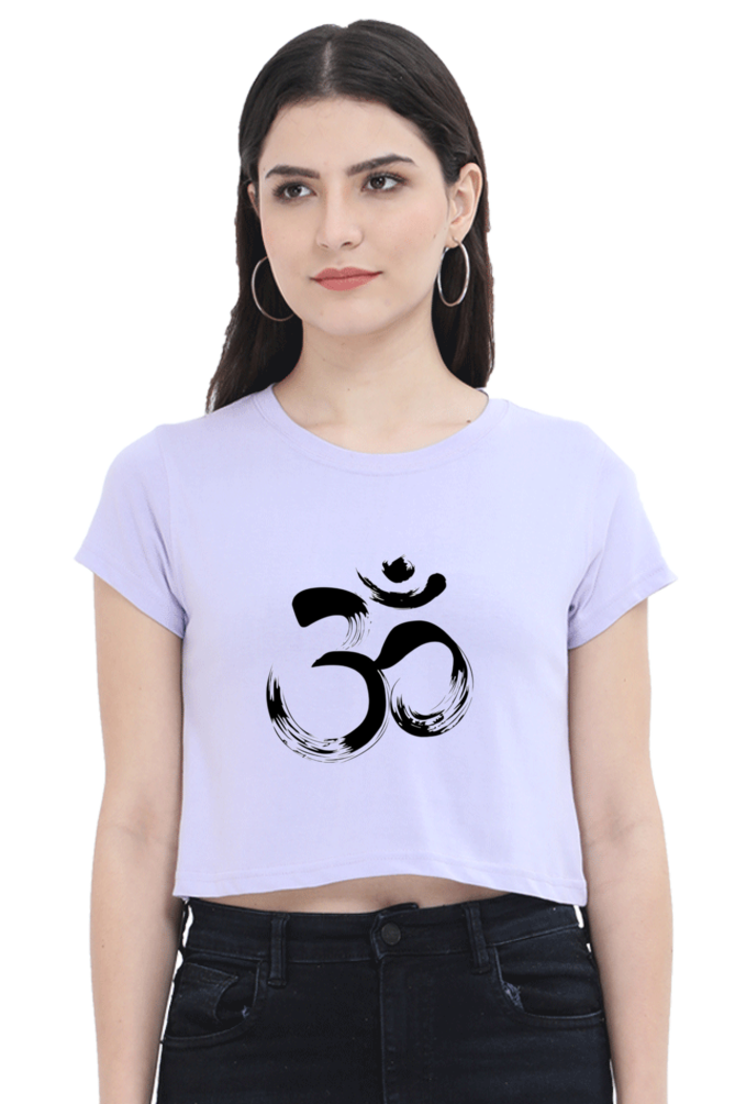 Om Logo Regular Fit Crop Top