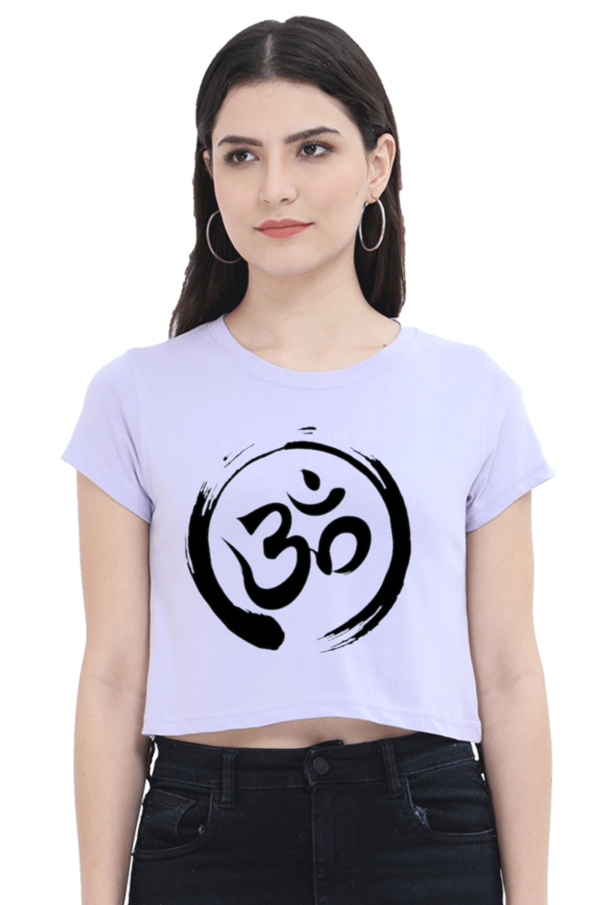 Om Logo Regular Fit Crop Top - Super Combed