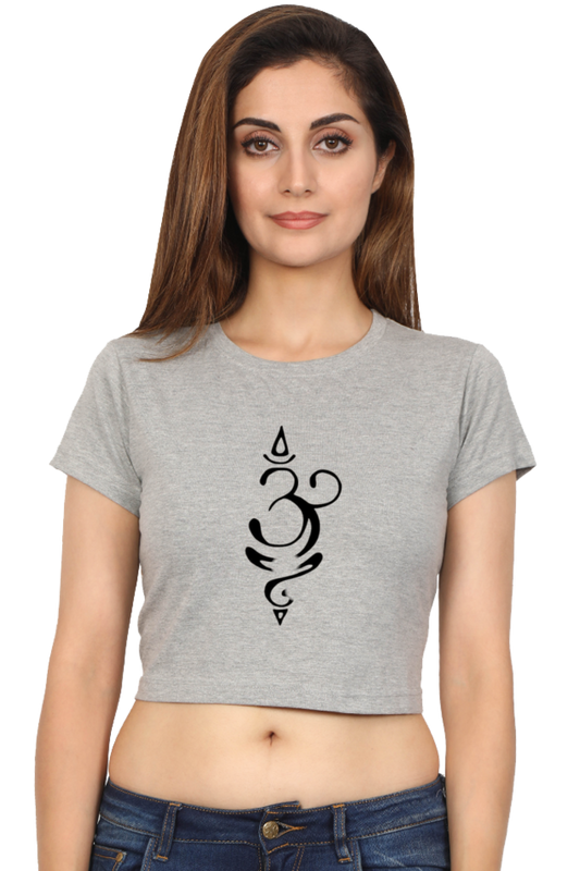 Om Logo Regular Fit Crop Top