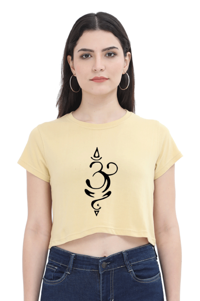 Om Logo Regular Fit Crop Top
