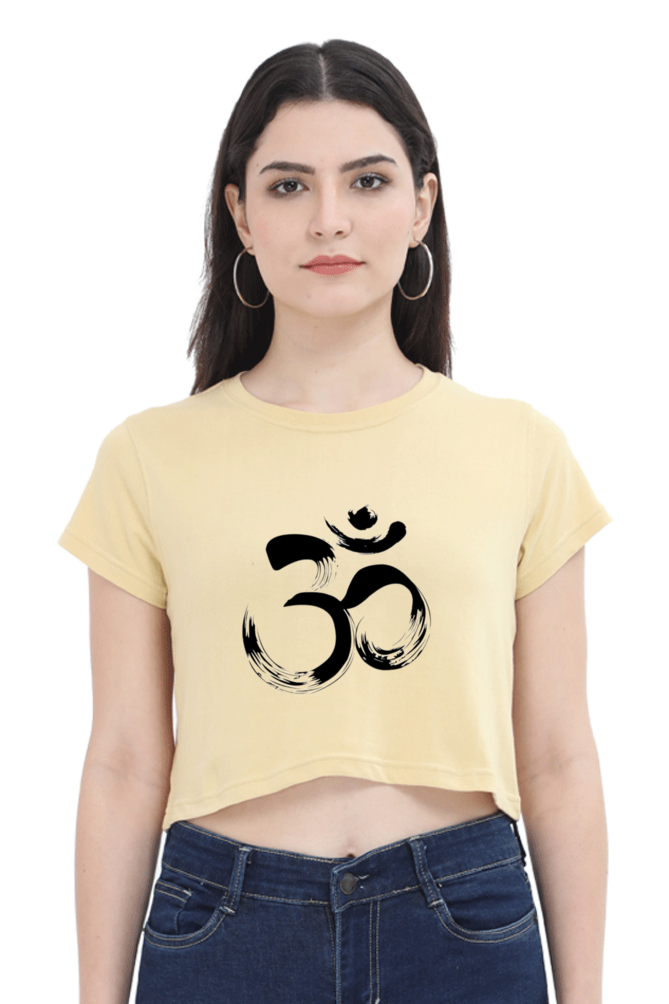 Om Logo Regular Fit Crop Top