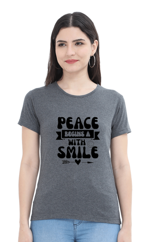 DTF peace begins with a smile tshirts for womens online