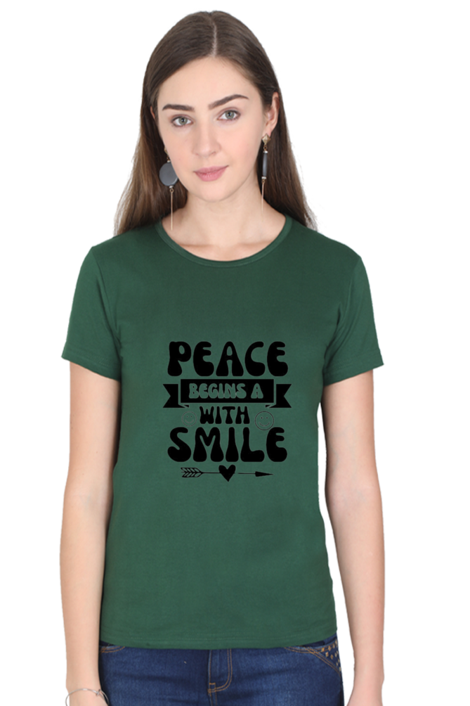 DTF peace begins with a smile tshirts for womens online