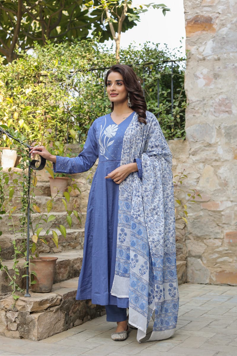 Aline Embroidered Kurti - Pure Cotton 60*60