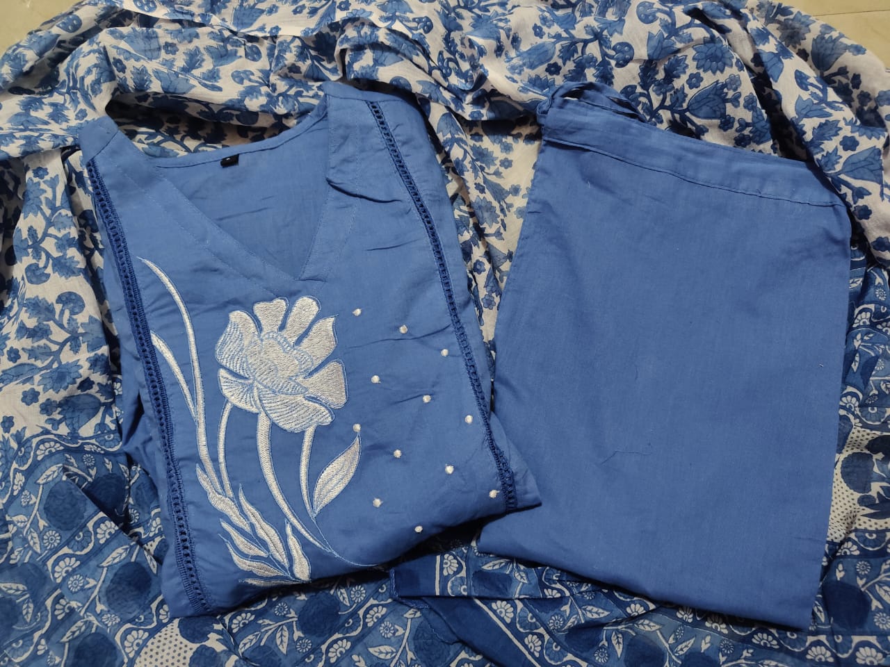 Aline Embroidered Kurti - Pure Cotton 60*60