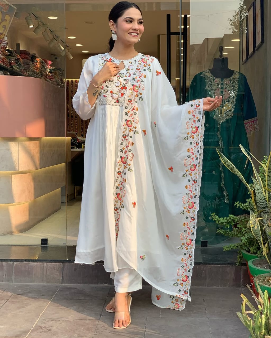 Embroidered Neck Work - Pure Cotton 60 60 Kurti