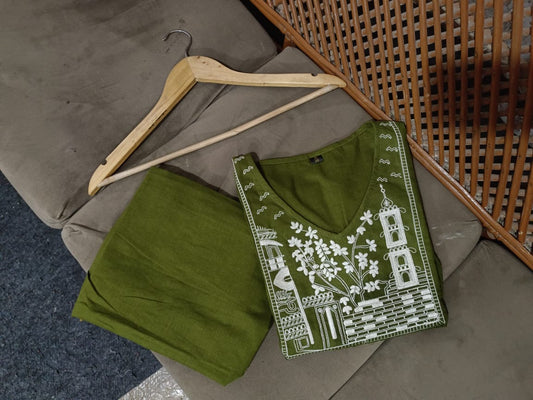 Short Top With Plazo - Cotton Daily Wear Co-ord set