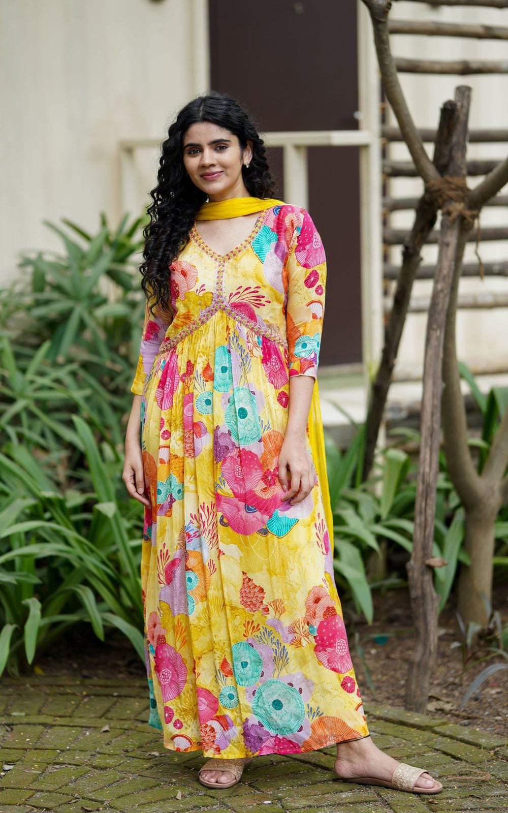 Georgette Sequence Embroidered - Alia Cut Kurtis Dupatta