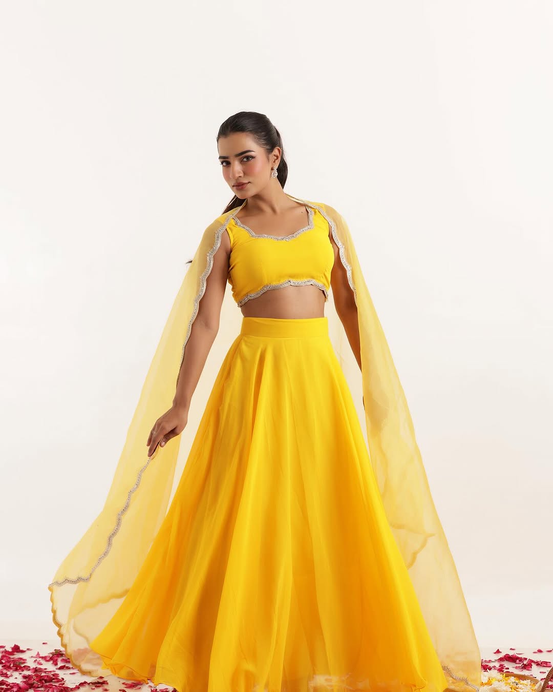 Modern Lehenga Blouse - Pure Silk With Sequins Work