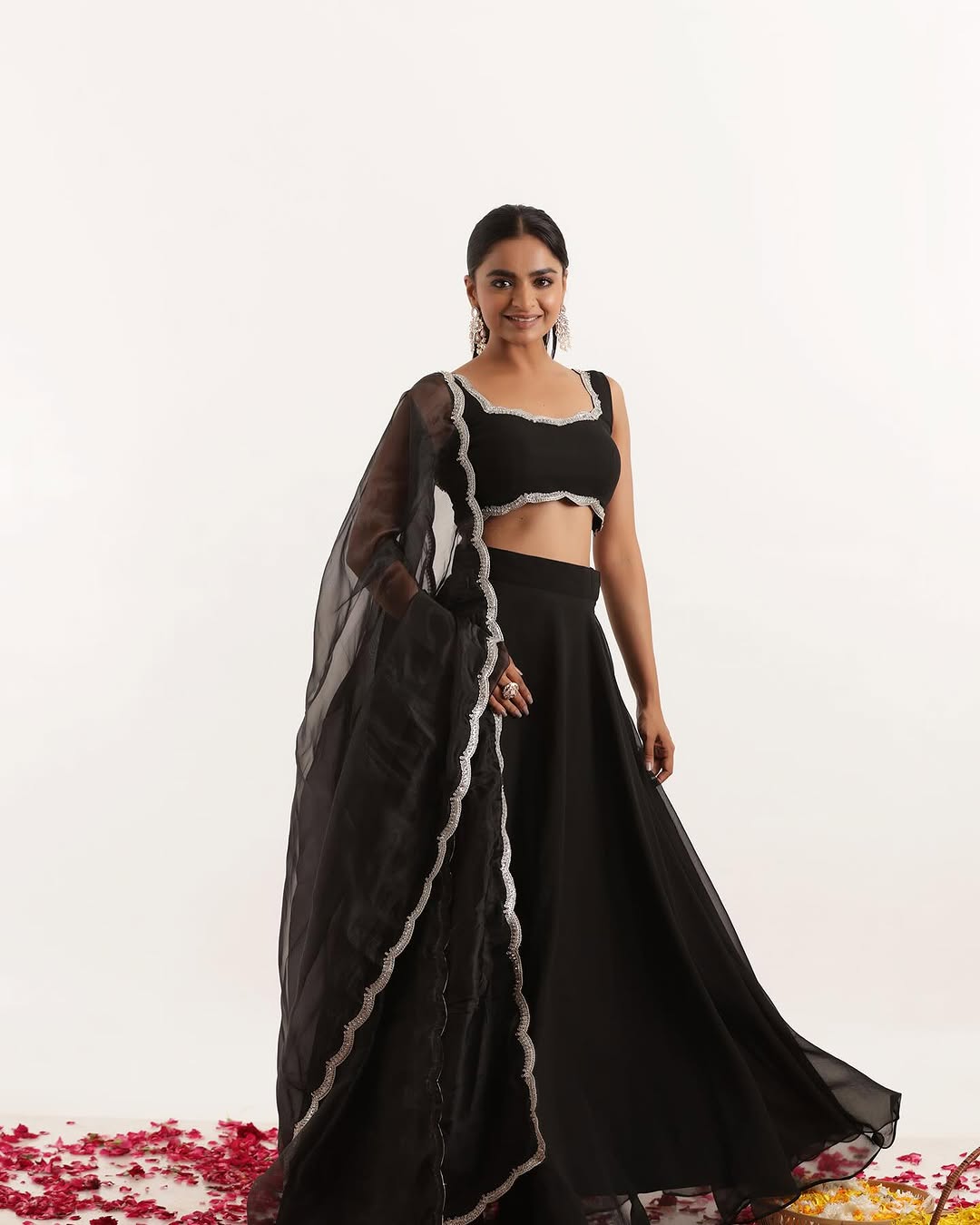 Modern Lehenga Blouse - Pure Silk With Sequins Work