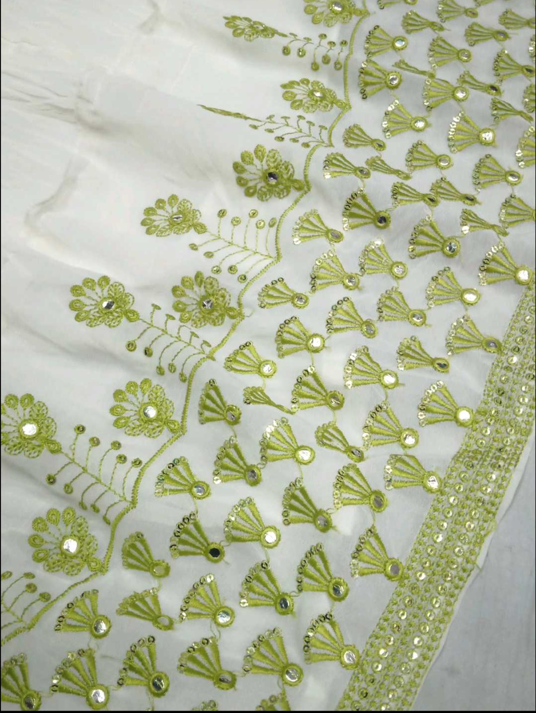 Elegant White Cotton Silk Anarkali Dress
