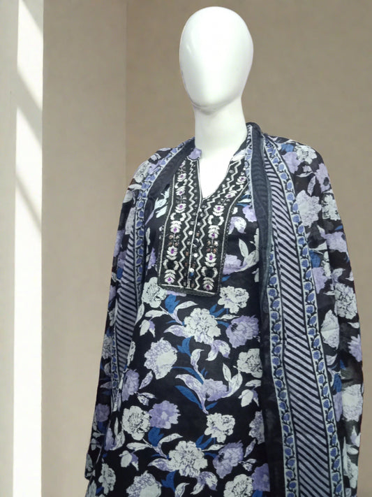 V-neck cotton printed kurtas and dupatta set | kurta set for women | women kurta