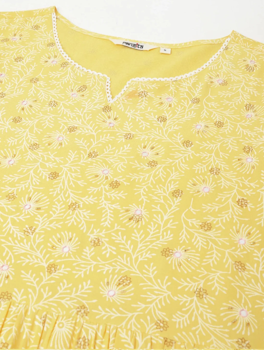 Rayon Yellow Embroidered Anarkali Dress