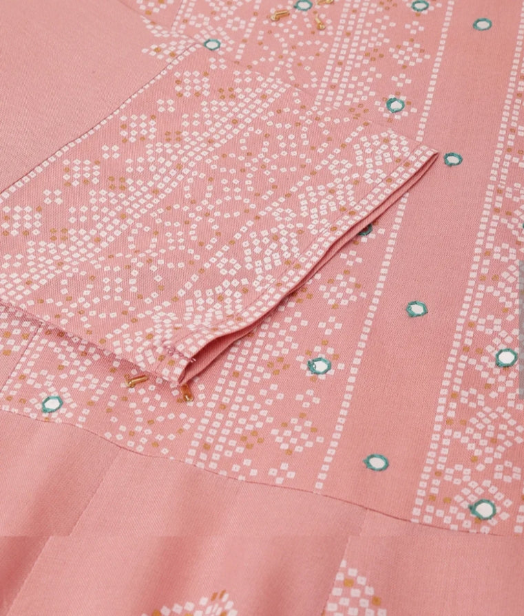 Rayon Rosy Embroidered Anarkali Dress