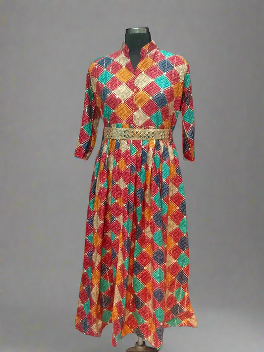 Heavy Red Sequins Multi Gown