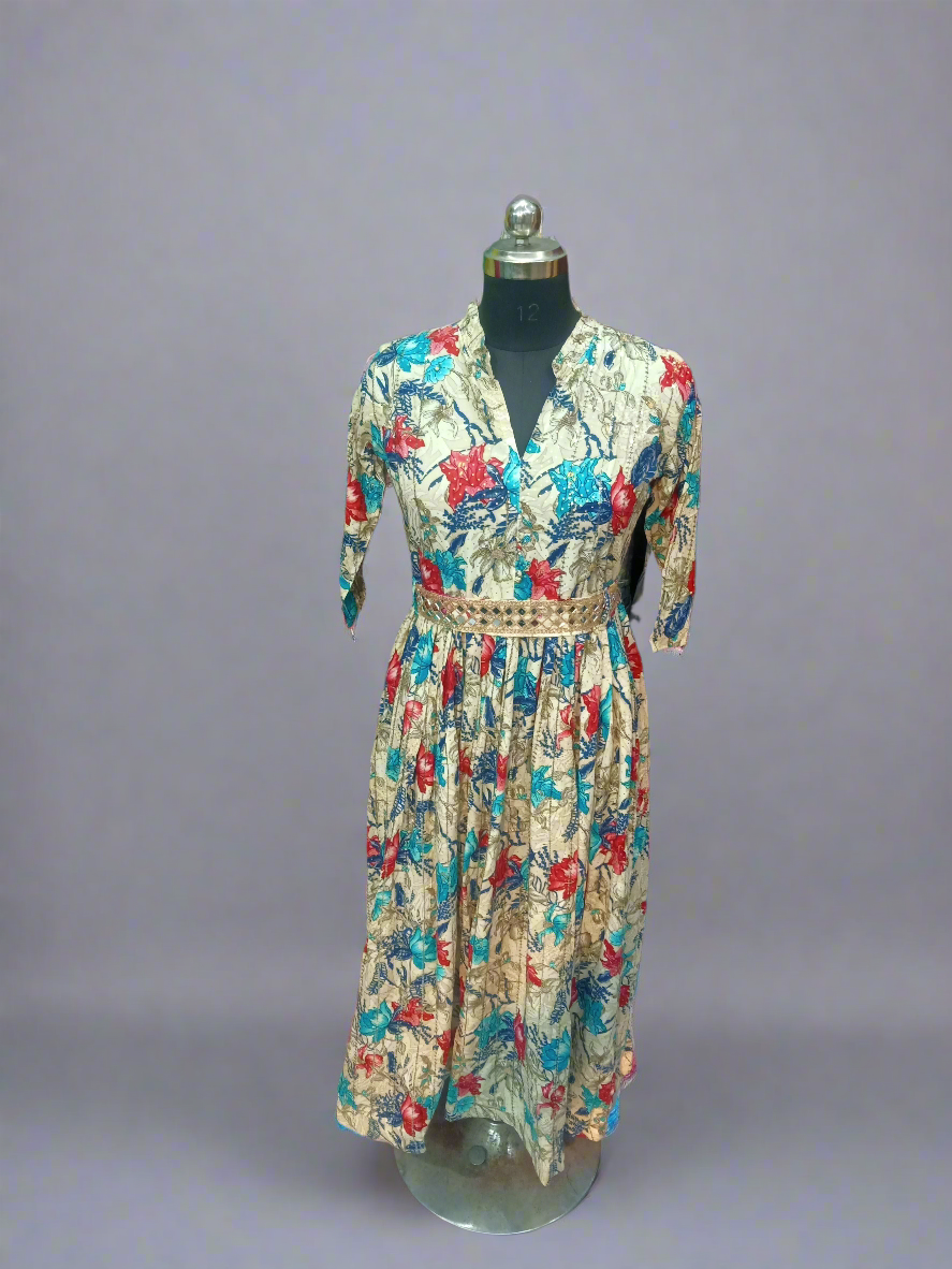 Heavy Blue Sequins Multi Gown