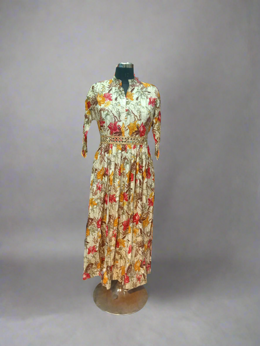 Heavy Yellow Sequins Multi Gown