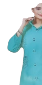 Teal Tunic Lace Collar Kurta With Pant