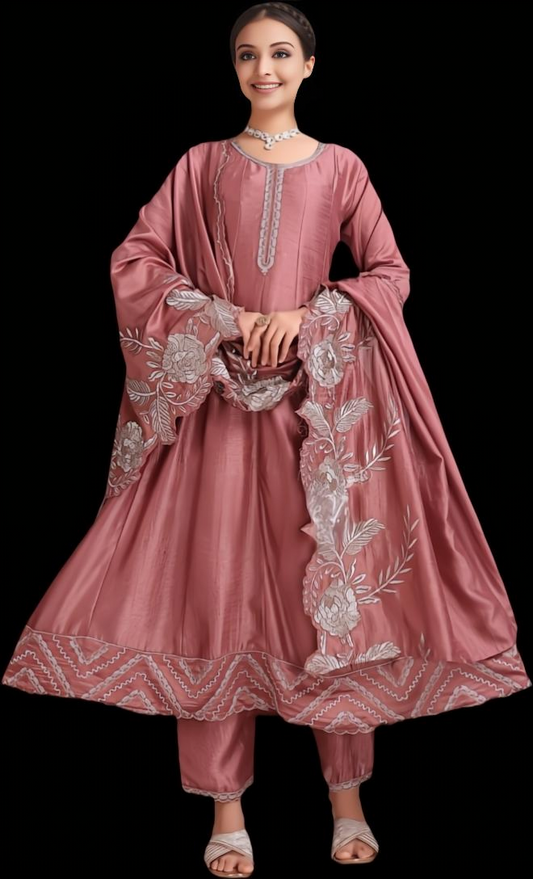 Gajri Embroidered Women’s Ethnic Suit Set with Dupatta | Festive & Party Wear Anarkali Kurta Set