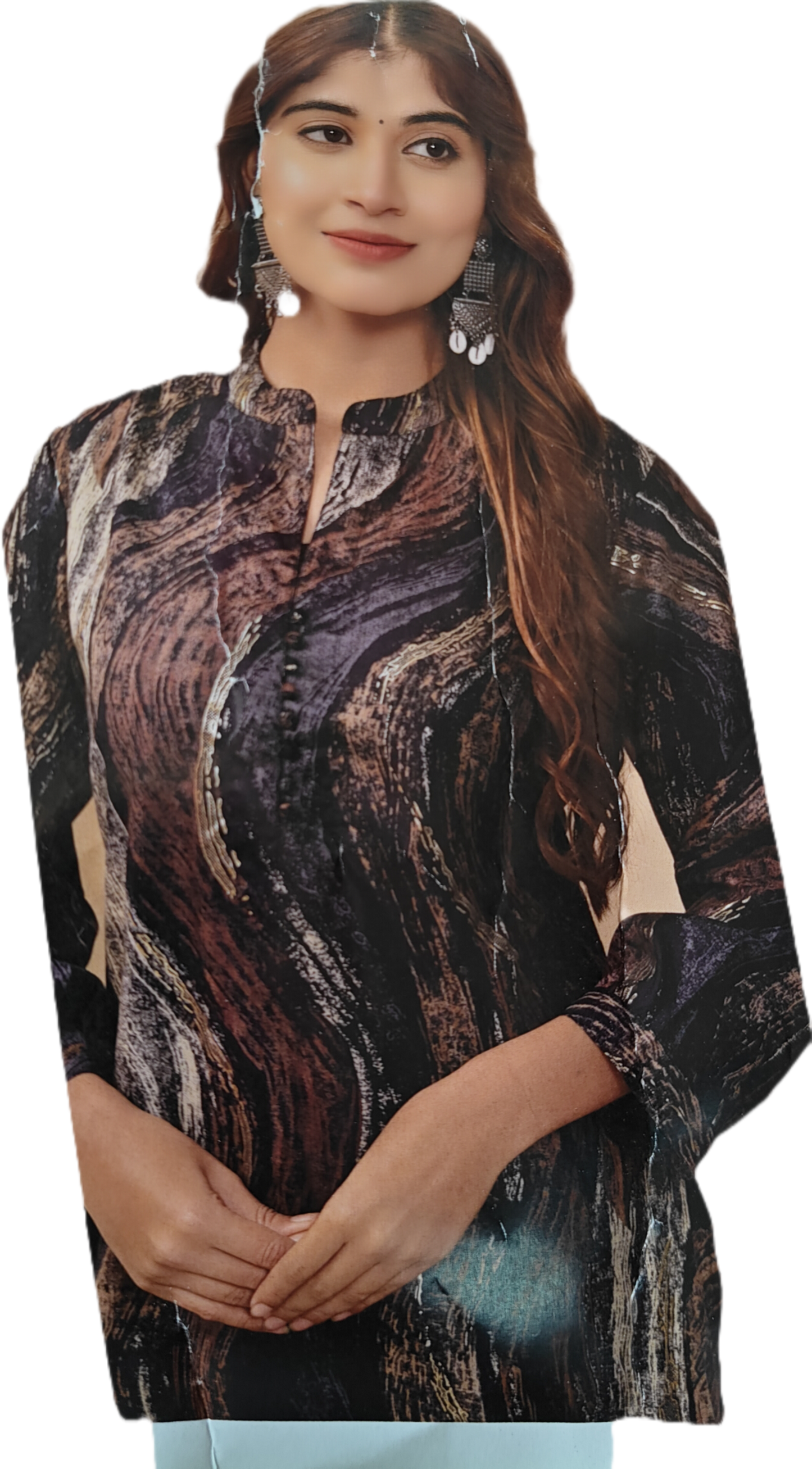 Abstract Print Tunic Top and Bottom