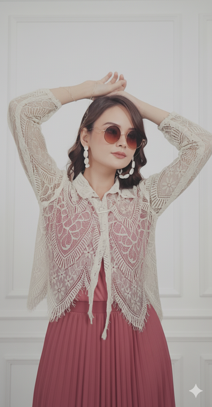 Pink Wonderful Purple Butterfly Dress With Thread Koti Style