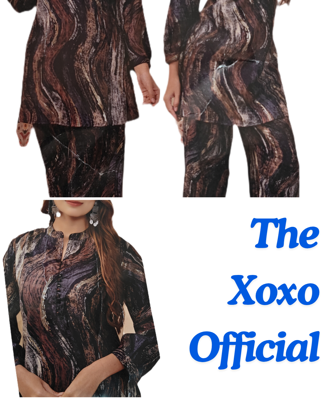 Abstract Print Tunic Top and Bottom
